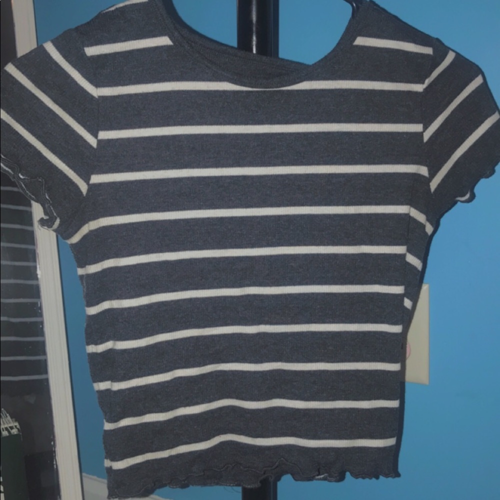 Black and White Striped Top